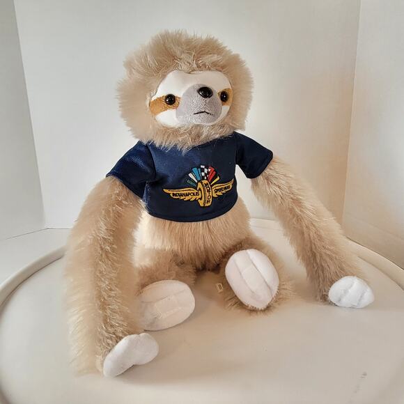 Indianapolis Speedway Sloth Plush Stuffed Animal Wearing Blue T-Shirt 15" FOCO - Picture 7 of 15